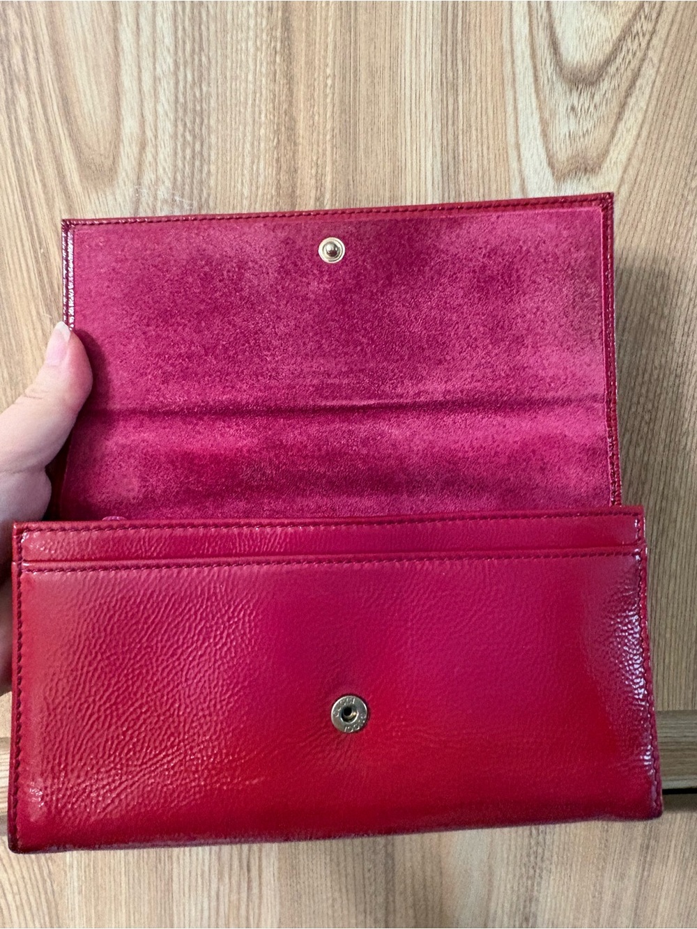 Authentic Gucci Leather suede long bifold Wallet